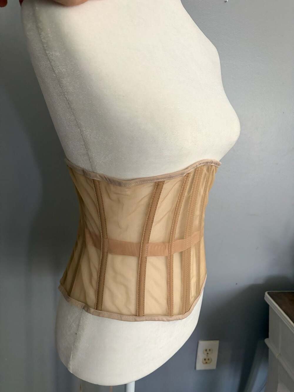 Perfect Corset Underbust Corset Top for Women, Beige, Size L